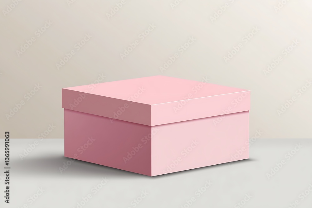 Poster opened and closed brown cardboard box on gray background. 3d rendering