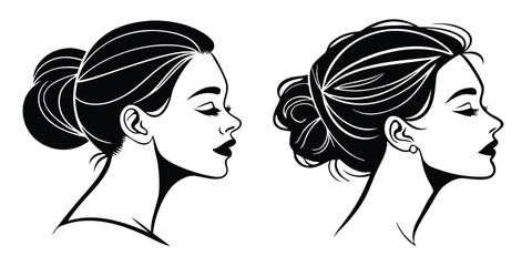 woman heads silhouettes
