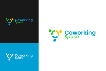 Coworking space logo design template vector illustration
