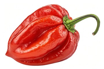 Habanero chili red hot pepper isolated on transparent background
