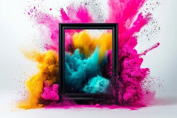 Eye-catching Frame Featuring an Artistic Powder Paint Splash