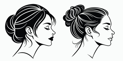 woman heads silhouettes