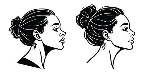 woman heads silhouettes