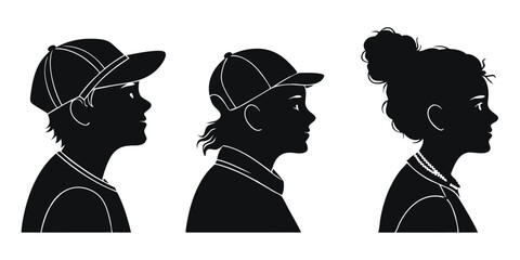 woman heads silhouettes