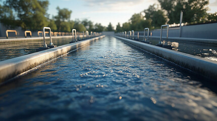 A concept representing sustainable water management with efficient irrigation practices that reduce waste and enhance crop productivity, symbolizing environmental stewardship and agricultural innovati