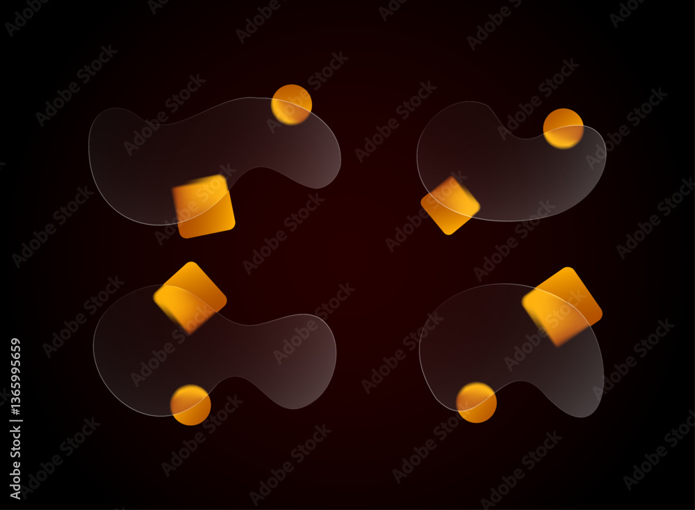Poster fluid round liquid shape icon template modern trendy gradient glass morphism shape vector design