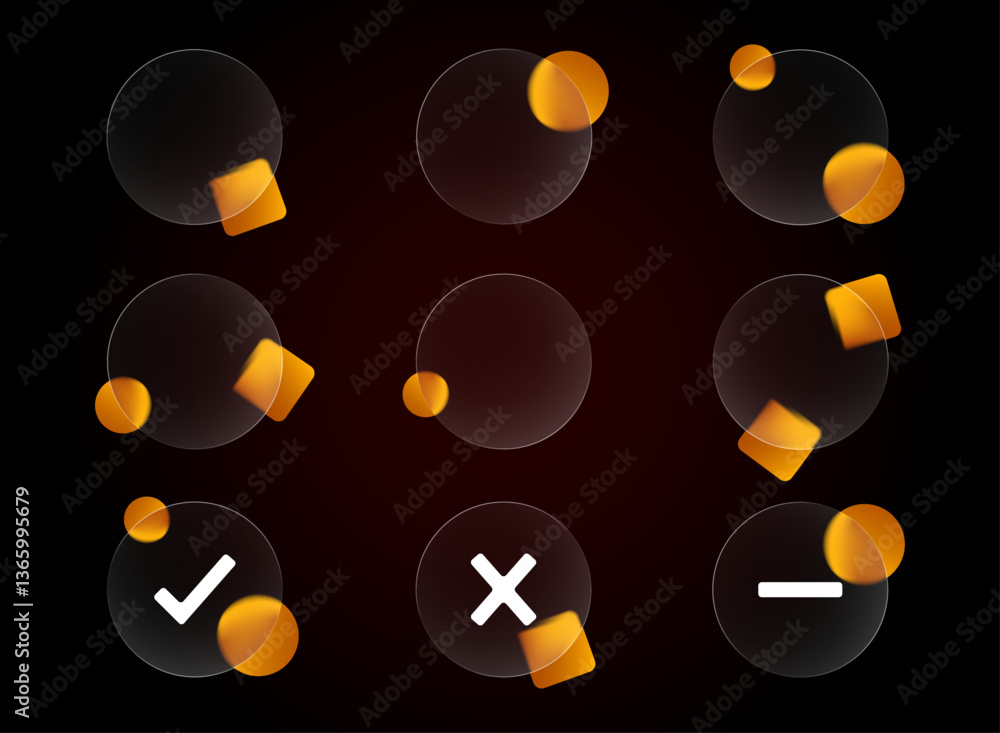 Poster circle round layout frame template modern trendy gradient glass morphism shape vector design