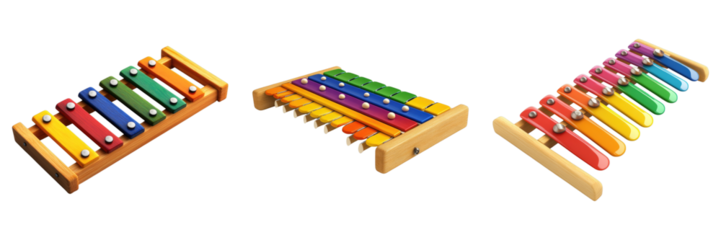 Xylophone isolated on transparent background. PNG ,Set of