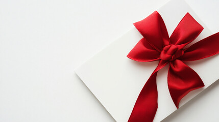 White Gift Box with Elegant Red Bow