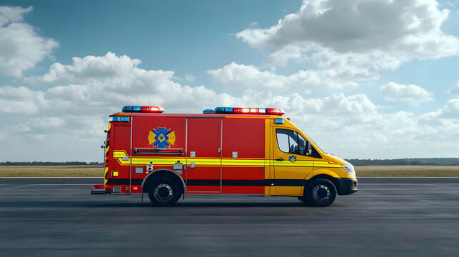 Pixelated Fire Truck On Runway