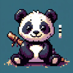 Fototapeta premium Pixel art panda