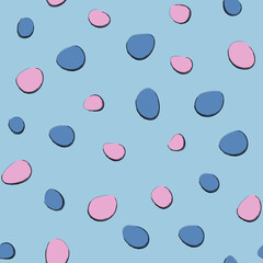 Seamless pink and blue stone on a comic style with blue background. Vector illustration.