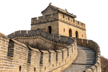 the great wall china s unique on isolated with white background,  PNG.