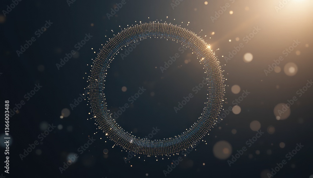 Poster dynamic light particles create a stunning circular effect in digital art abstract background high de