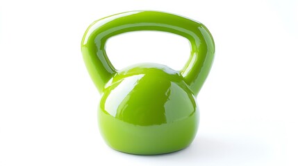 A green kettle sits on a white background