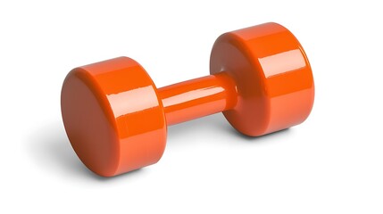Obraz premium A large orange dumbbell is sitting on a white background