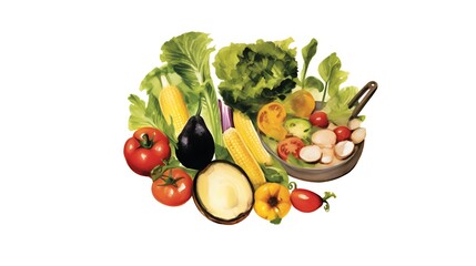 Vibrant Fresh Vegetables Arranged Artistically in a Bowl