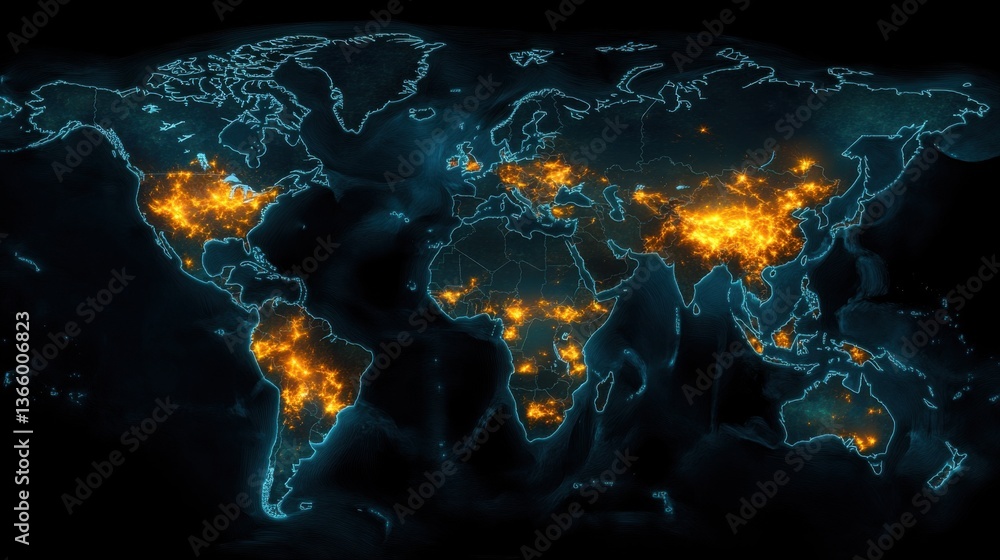 Poster global illumination: a world map of light density