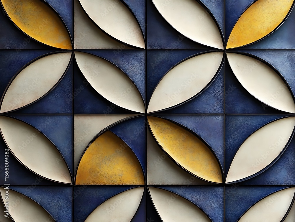 Poster detailed view of a patterned abstract design with geometric forms