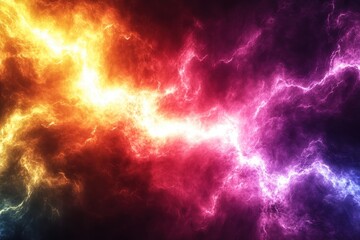 Naklejka premium Colorful abstract lightning burst illuminating a dark background with vibrant hues