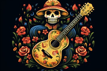 Vibrant flat design celebrating cinco de mayo with traditional elements and festive colors