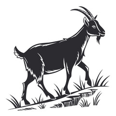 goat silhouette icon vector