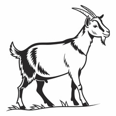 Obraz premium goat silhouette icon vector