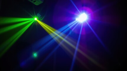 Obraz premium Stage lighting beams cross, concert, night, colorful, entertainment