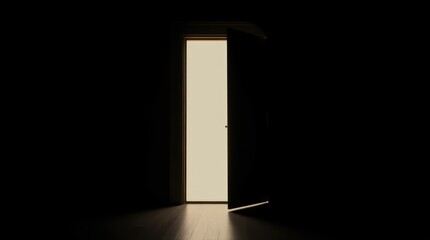 Open door, light shining, dark room, hope, opportunity, mystery, potential, website, banner
