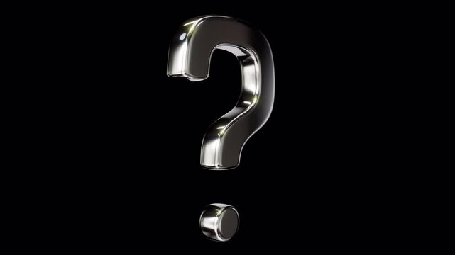 Rotating Chrome Question Mark, Loop, Alpha Channel