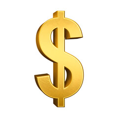 3D Golden Dollar Sign Symbol Transparent PNG