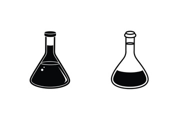 Science Lab Erlenmeyer Flasks, Chemistry Experiments, Liquid Contained