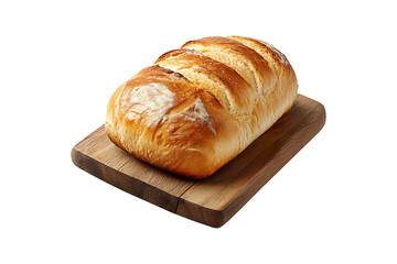 Naklejka premium Bread on a cutting board Isolated on White or Transparent Background.