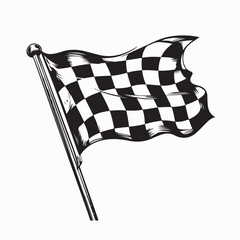 Obraz premium Racing Flag Vector Image. Black and white Racing Flag Vector Image isolated on white background.