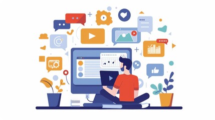 Marketer analyzing competitor social media strategies