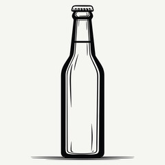 Hand-drawn Bottle Illustration - Simple Line Art Design