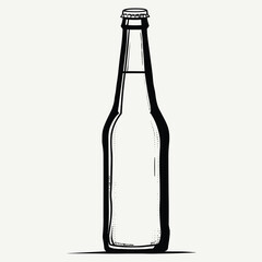 Hand-drawn Bottle Illustration - Simple Line Art Design