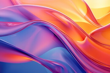Fototapeta premium Elegant Curved Abstract Shapes with Glass Transparency Vibrant Gradient Flow