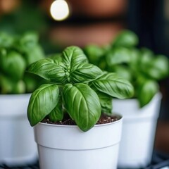 A vibrant gardening scene showing seedlings and leafy greens in early spring.