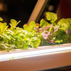 Botanical image of cultivated plants thriving in a greenhouse environment.