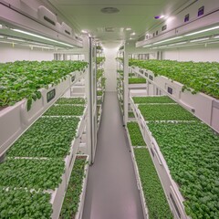 Botanical image of cultivated plants thriving in a greenhouse environment.