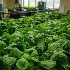 Botanical image of cultivated plants thriving in a greenhouse environment.
