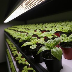 Botanical image of cultivated plants thriving in a greenhouse environment.