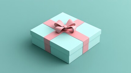 Obraz premium White gift box with pink bow on pink background. 3d rendering