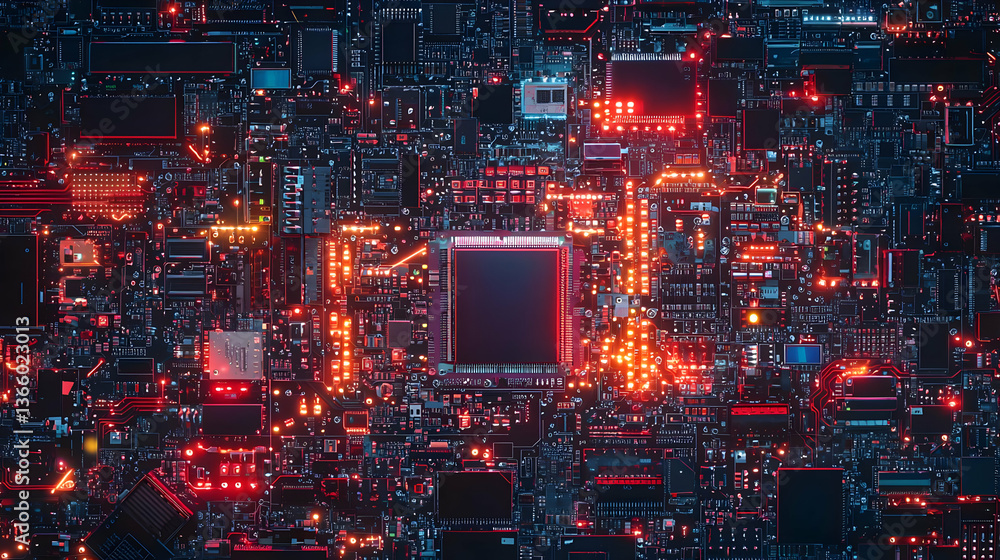 Poster abstract circuit board technology pattern