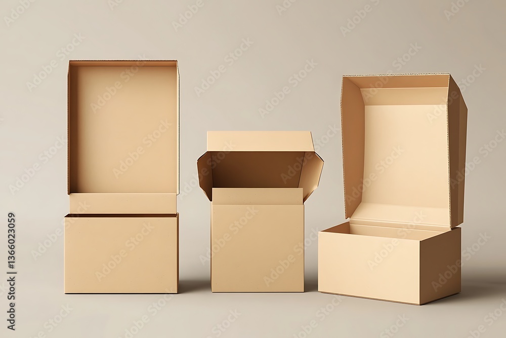 Poster cardboard box on a light background. 3d rendering mock up