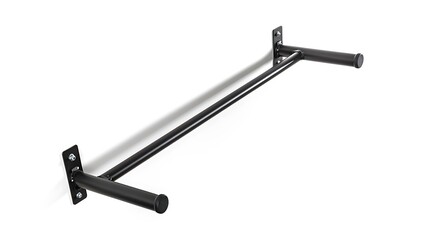 A black bar hangs on a wall