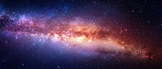 Fototapeta premium High-resolution Long Exposure Panorama of the Milky Way Galaxy with Stars and Space Dust - Ultra Wide Screen Wallpaper