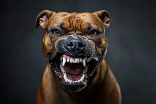 Captivating image of a threatening pit bull terrier.