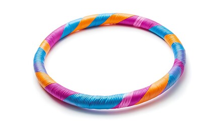 A colorful bracelet with blue, pink and orange stripes